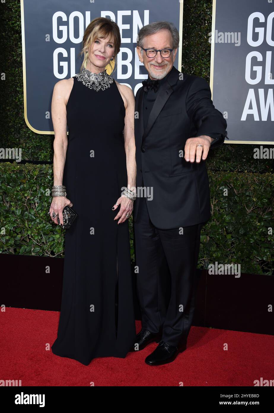 Kate Capshaw and Steven Spielberg at the 75th Annual Golden Globe