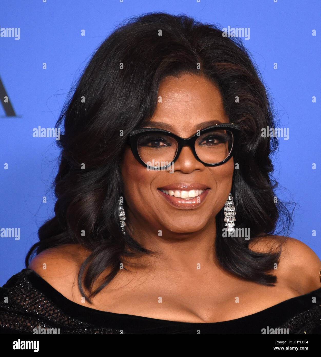 Oprah Winfrey in the press room at the 75th Annual Golden Globe Awards