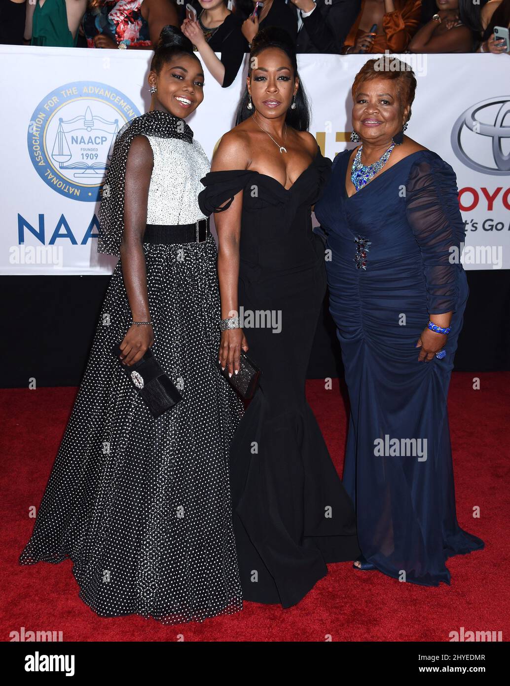 Alijah Kai Haggins, Tichina Arnold and Diane Arnold at the 49th NAACP