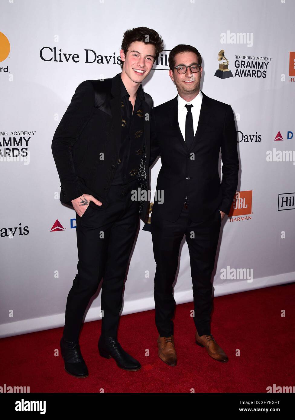 Shawn Mendes and Andrew Gertler at the 2018 PreGrammy Gala and Salute