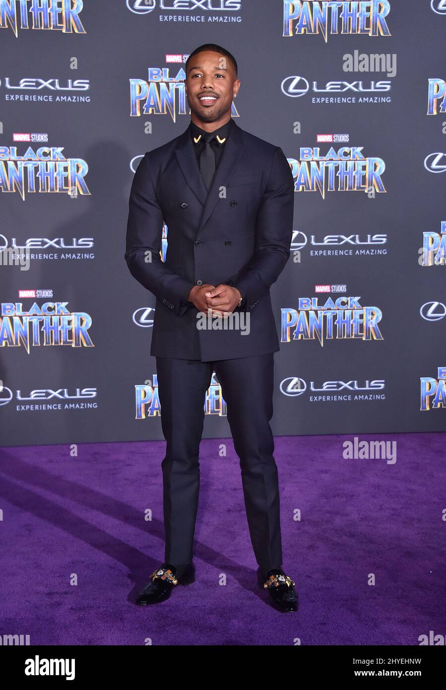 Michael B. Jordan at the 'Black Panther' premiere held at the Dolby