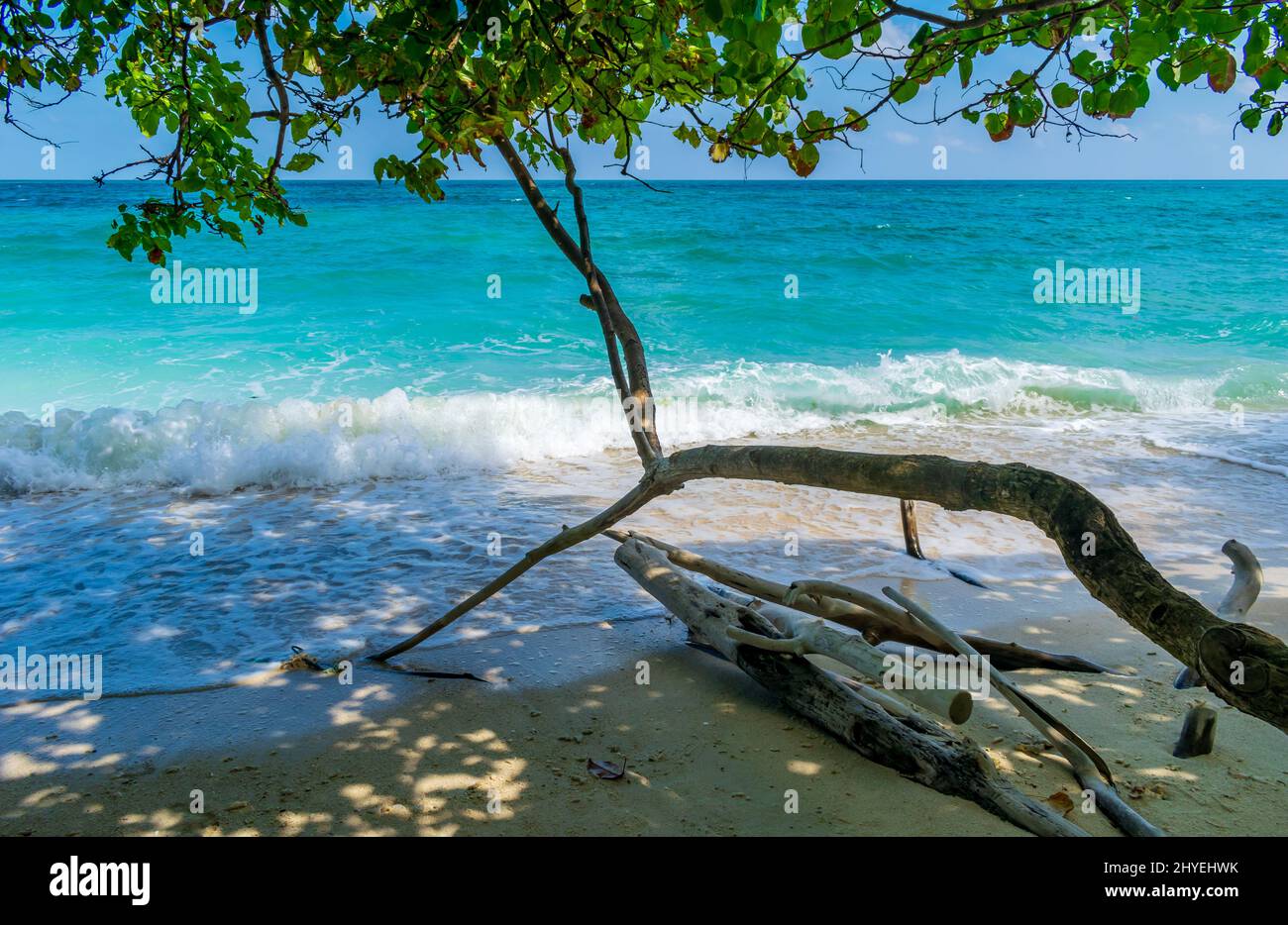 Shades on the beach, Kalapathar Beach, Havelock Island, Andaman, India Stock Photo