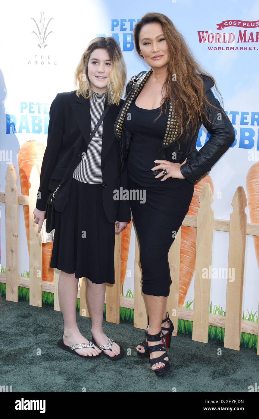 Tia Carrere and Bianca Wakelin at the "Peter Rabbit" World Premiere