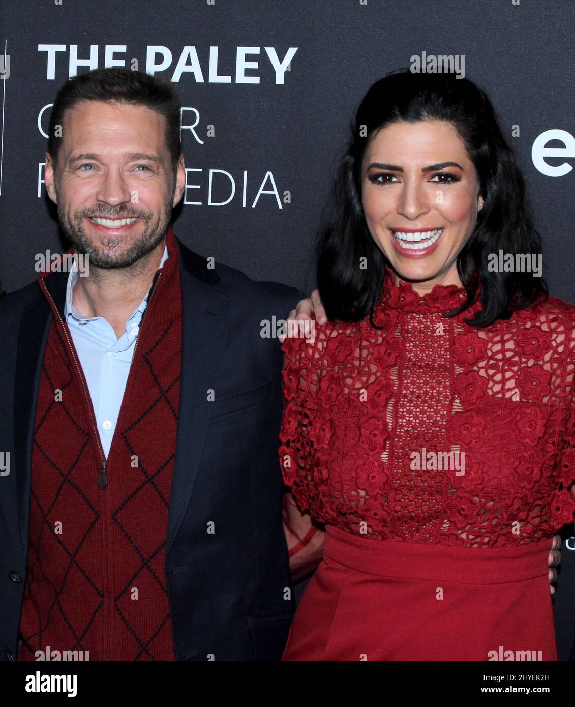 Jason Priestley & Cindy Sampson attending PaleyLive NY 'Private Eyes' Preview Screening held at The Paley Center for Media on February 7, 2018. Stock Photo