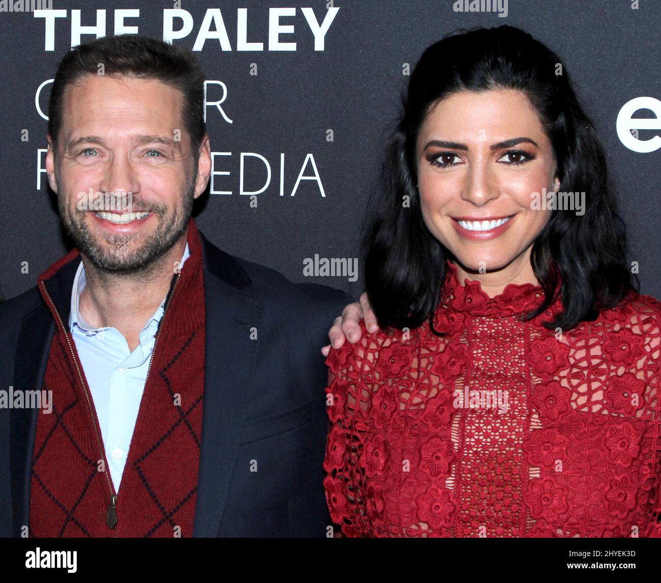 Jason Priestley & Cindy Sampson attending PaleyLive NY 'Private Eyes' Preview Screening held at The Paley Center for Media on February 7, 2018. Stock Photo