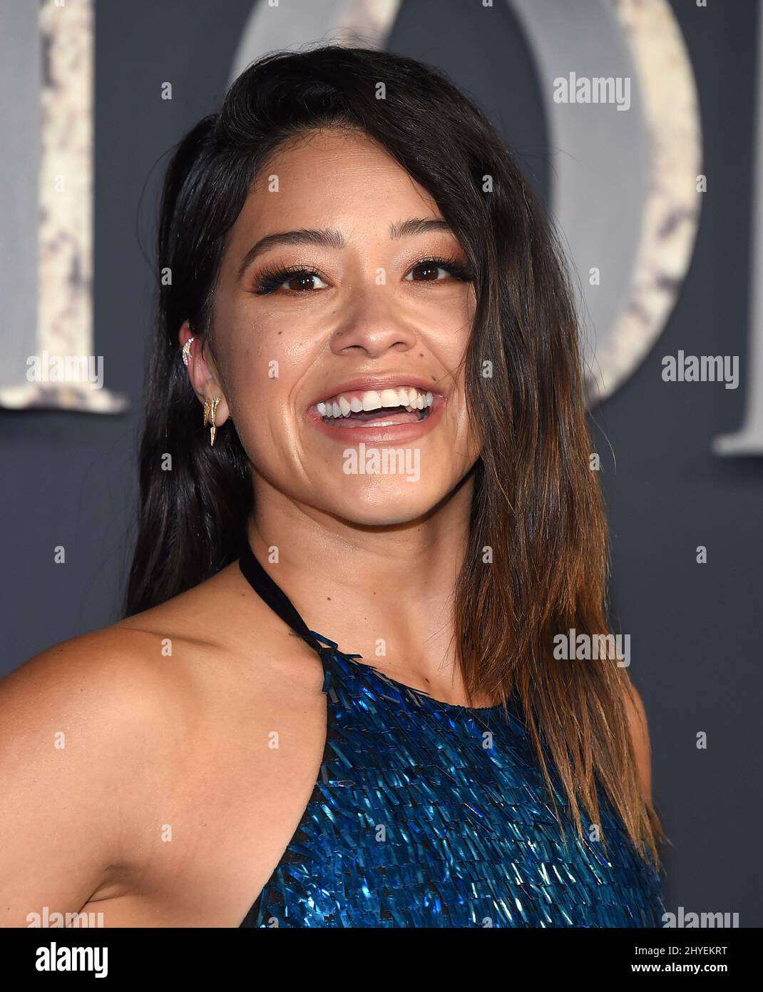 Gina Rodriguez arriving for the Los Angeles premiere of 'Annihilation' held at the Regency Village Theatre on February 13, 2018 in Westwood, Los Angeles Stock Photo
