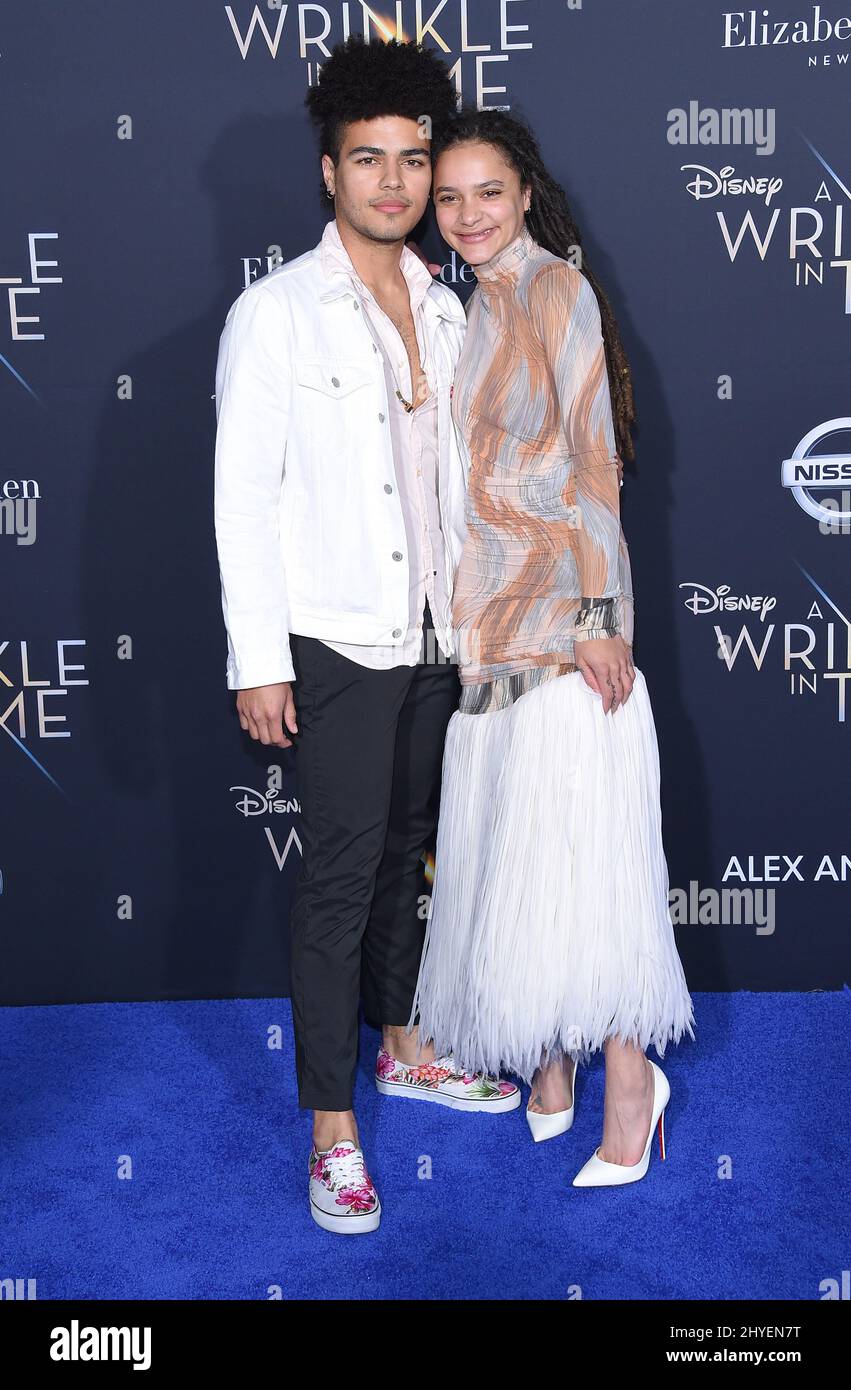 Sasha Lane and Sergio Lane at the world premiere of "A Wrinkle In Time
