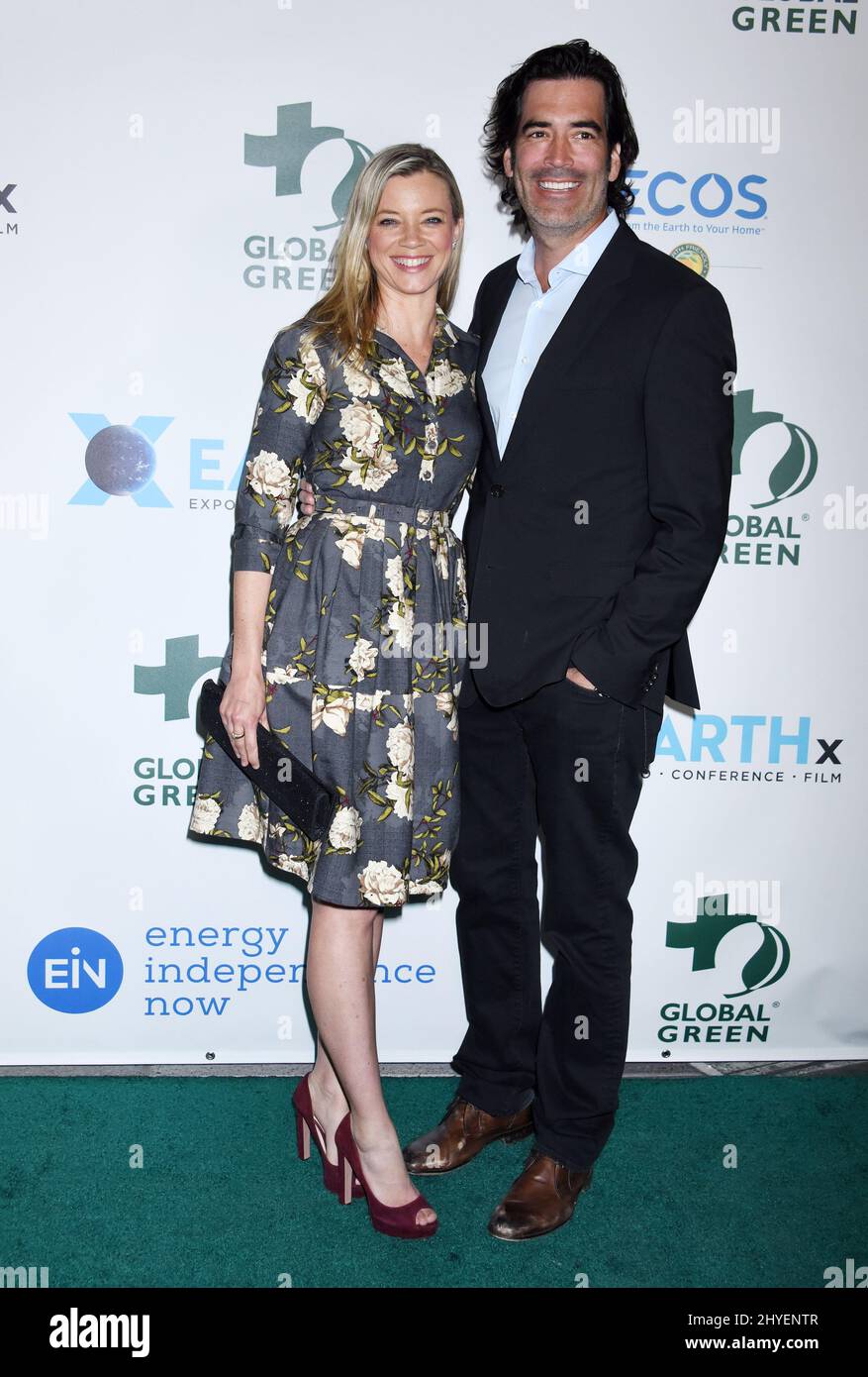 Amy Smart and Carter Oosterhouse attends the 15th Annual Global Green ...