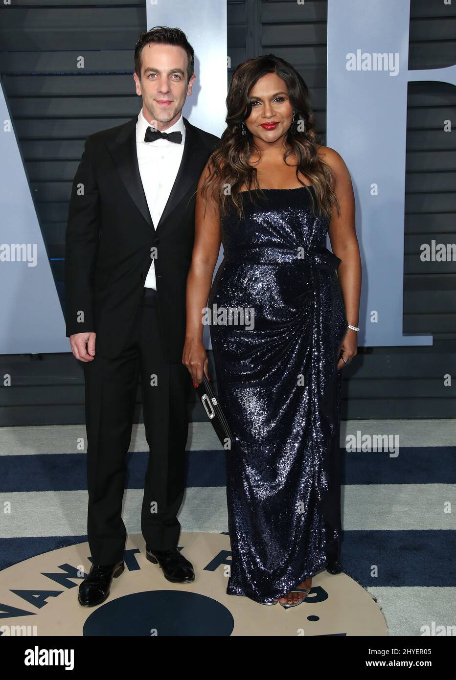 BJ Novak and Mindy Kaling at the 2018 Vanity Fair Oscar Party hosted by ...