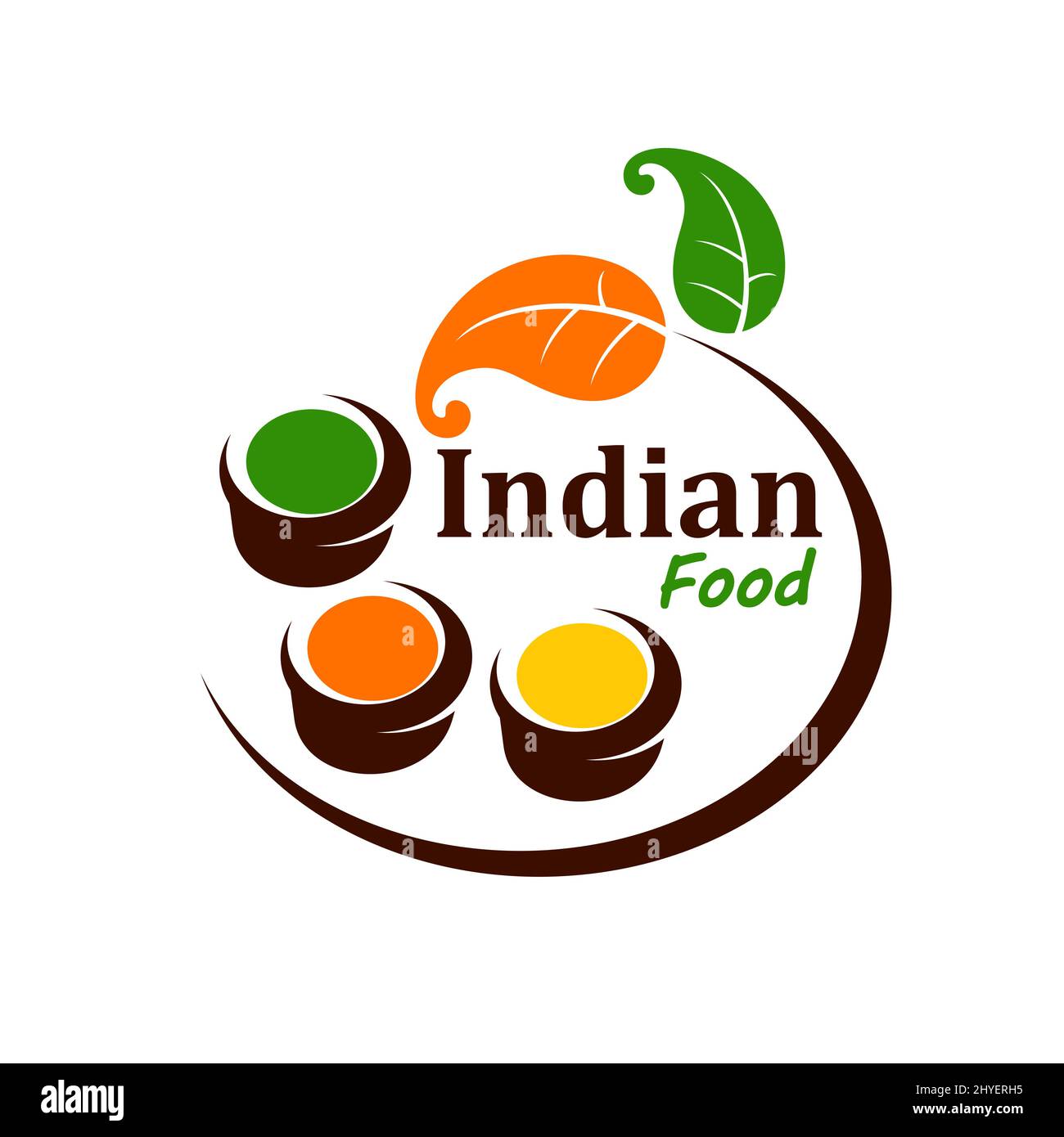 Indian cuisine spices icon. Asian food seasonings and hot spices