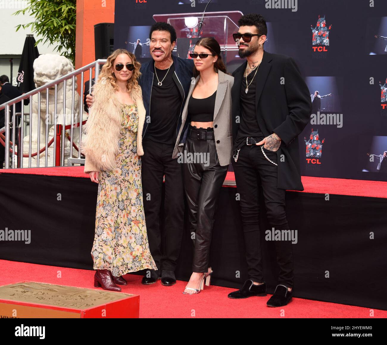 Nicole Richie, Lionel Richie, Sofia Richie and Miles Richie attending