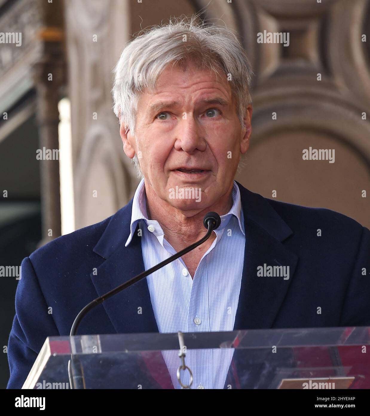 Harrison Ford at the Mark Hamill Hollywood Walk of Fame star ceremony held on Hollywood Blvd on March 8th, 2018 Stock Photo
