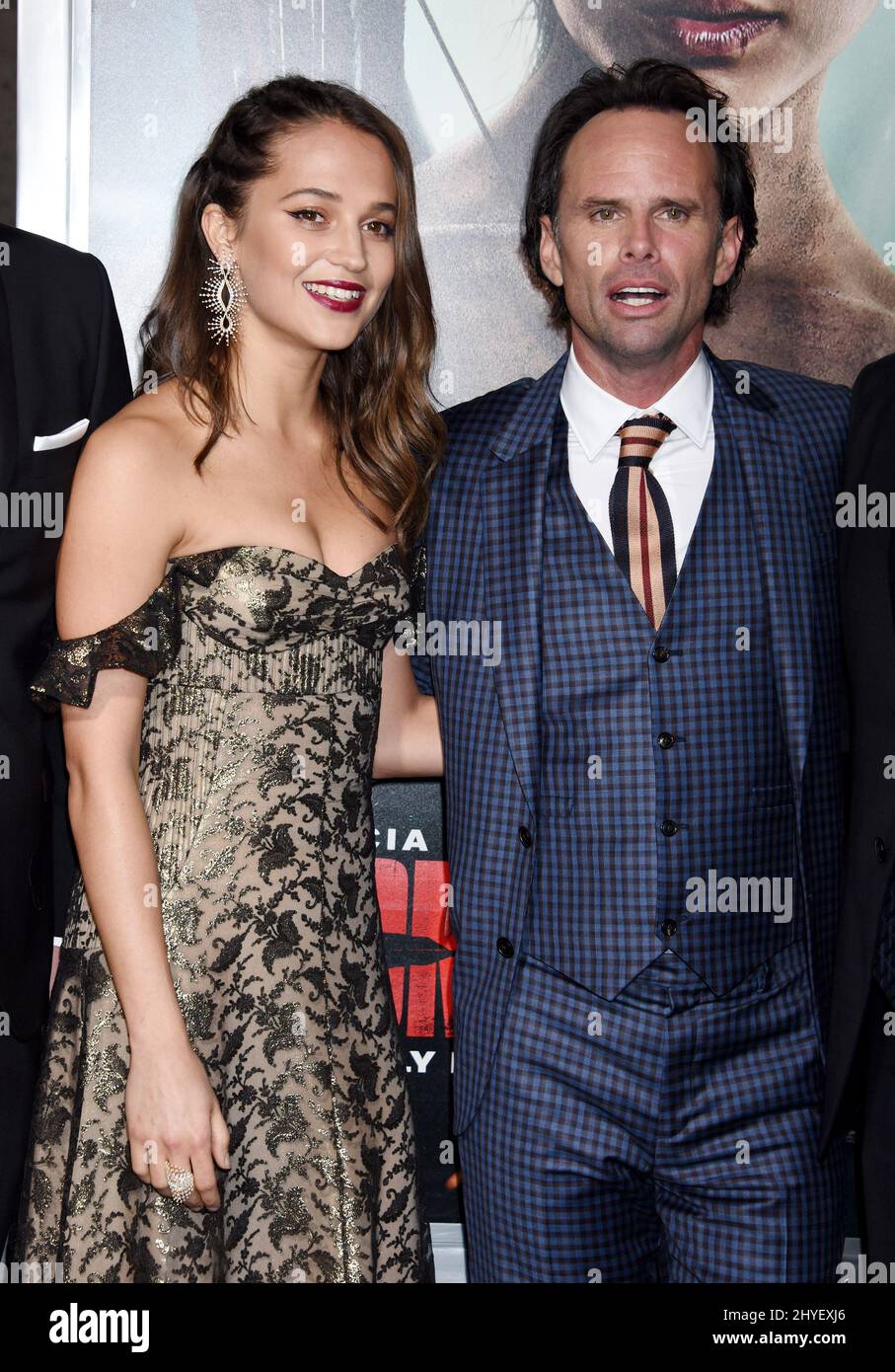 Alicia Vikander and Walton Goggins attending the US Premiere of Tomb ...