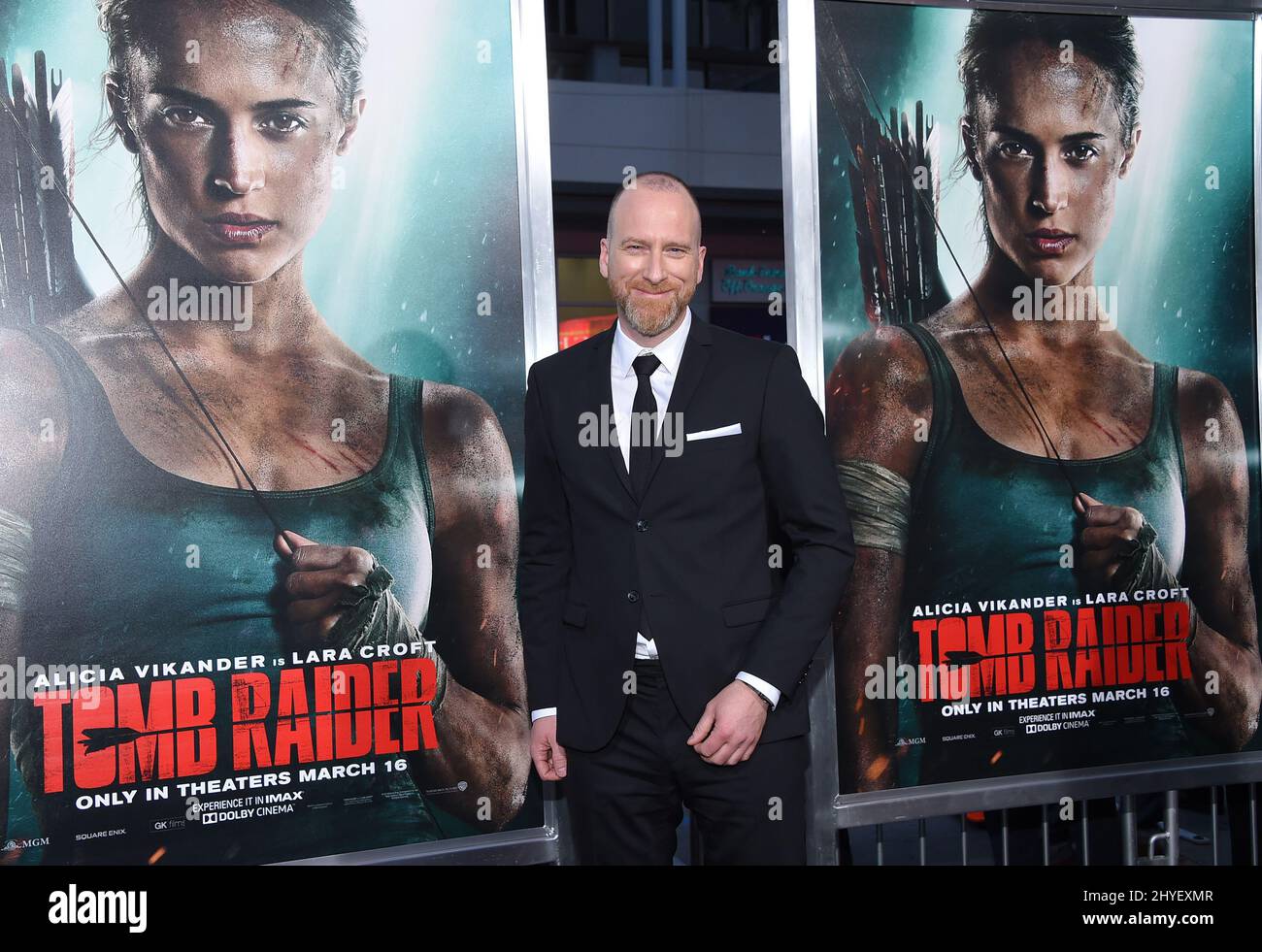 Roar Uthaug attending the US Premiere of Tomb Raider in Los Angeles. Stock Photo