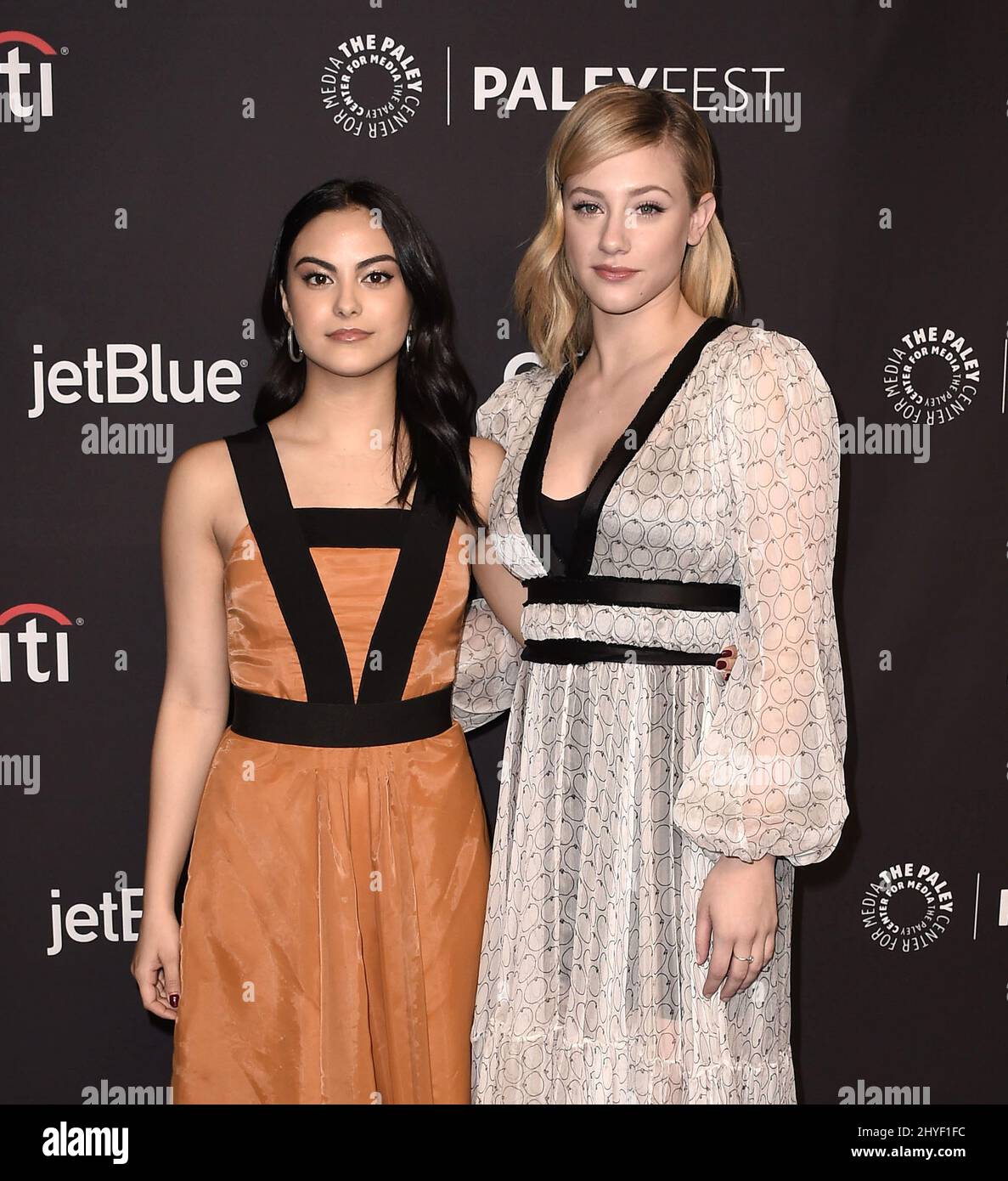 Camila Mendes and Lili Reinhart at 'Riverdale' PaleyFest Los Angeles 2018 held at the Dolby Theatre on March 25, 2018 in Hollywood, CA Stock Photo
