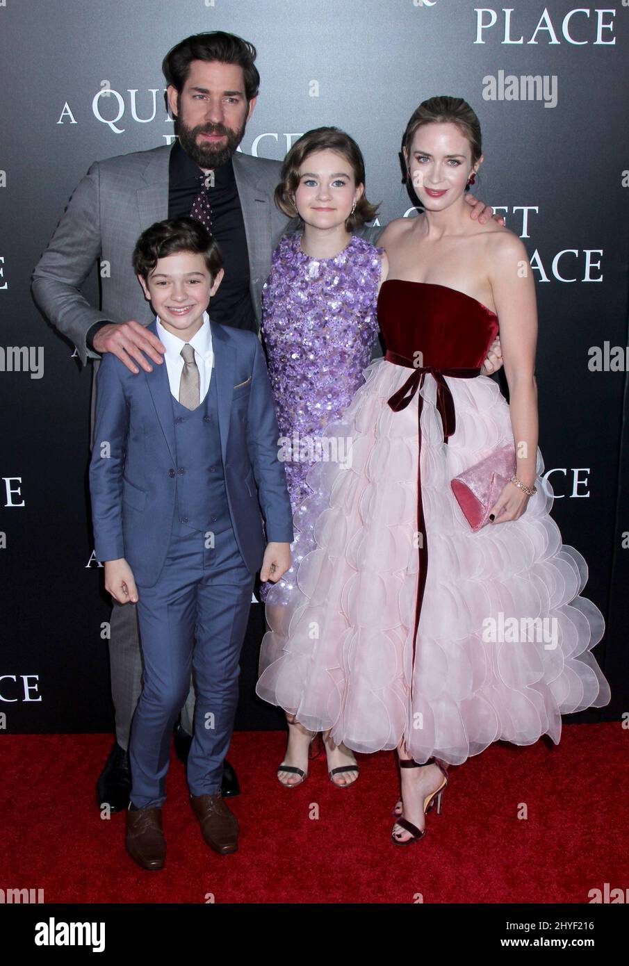 John Krasinski, Noah Jupe, Millicent Simmonds & Emily Blunt attending