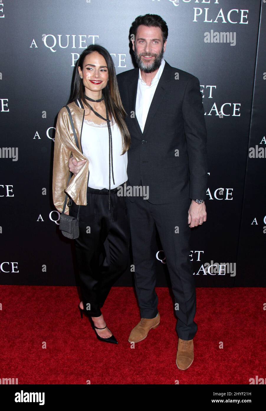 Jordana Brewster & husband Andrew Form attending 'A Quiet Place