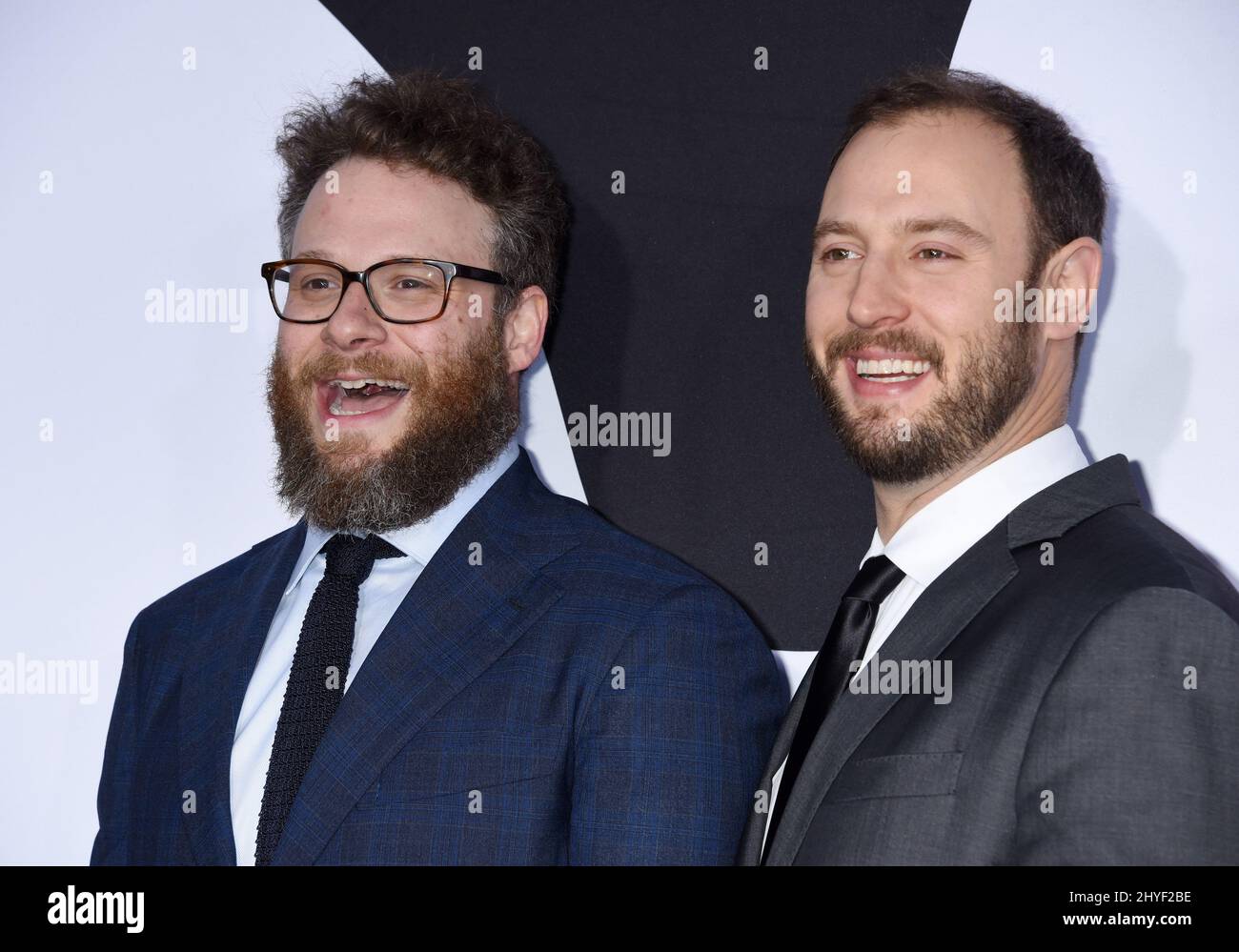 Seth Rogen and Evan Goldberg at Universal Pictures 'Blockers' Los Angeles Premiere held at the Regency Village Theatre on April 3, 2018 in Westwood Stock Photo