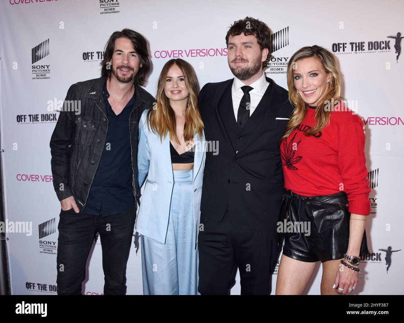 Jerry Trainor, Debby Ryan, Austin Swift and Katie Cassidy at the 'Cover Versions' Los Angeles Premiere held at the Landmark Regent Theatre on April 9, 2018 in Westwood, USA Stock Photo