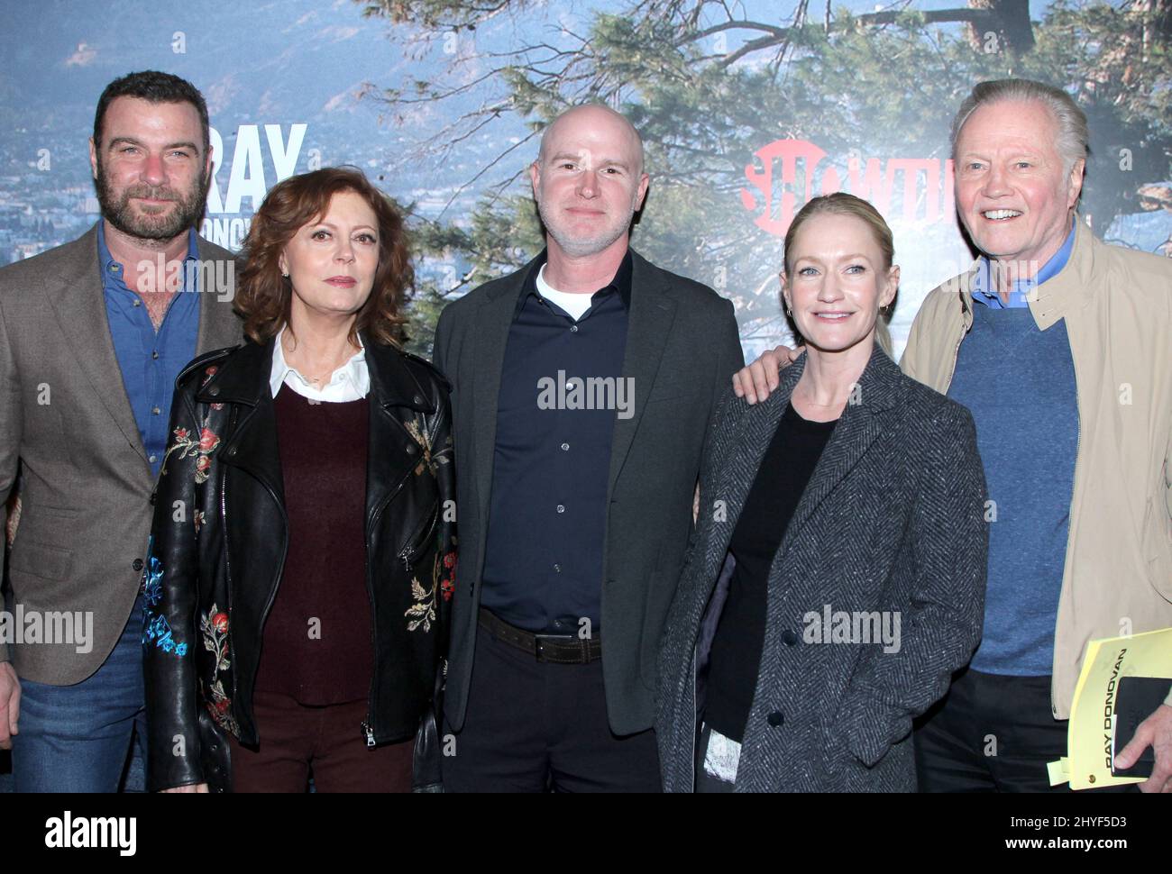 Liev Schreiber, Susan Sarandon, David Hollander, Paula Malcomson arriving for the 'Ray Donovan' For Your Consideration Red Carpet Event Held at the New Museum, New York on April 18, 2018 Stock Photo