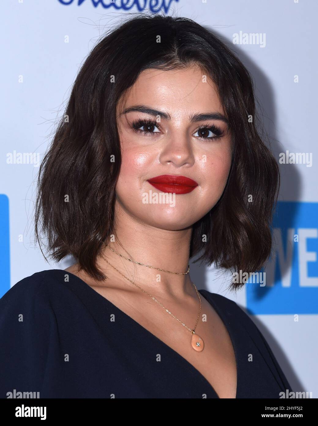 Selena Gomez attending WE Day California at The Forum on April 19, 2018 in Inglewood, California Stock Photo