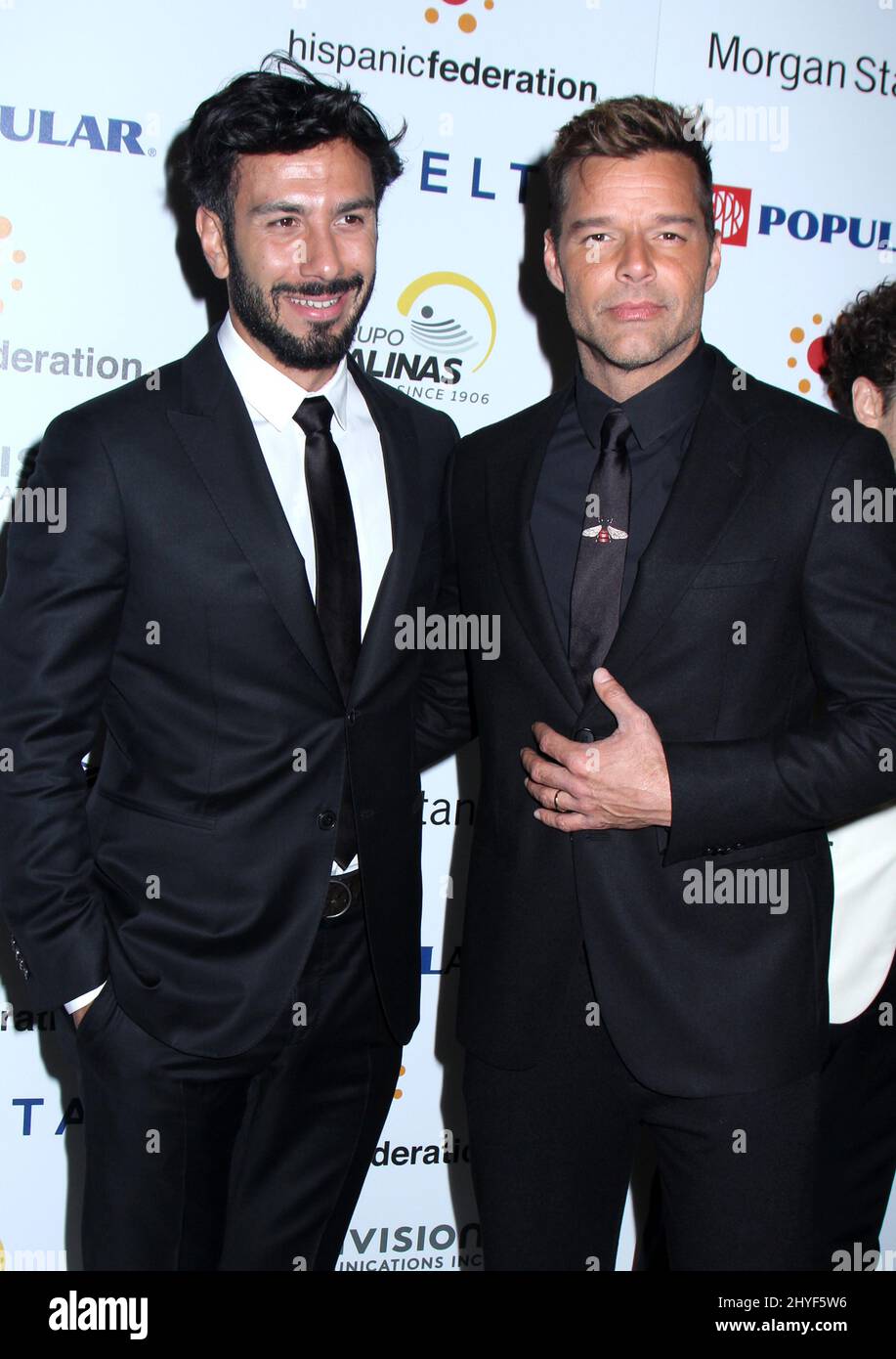 Ricky Martin & husband Jwan Yosef attending the Hispanic Federations ...