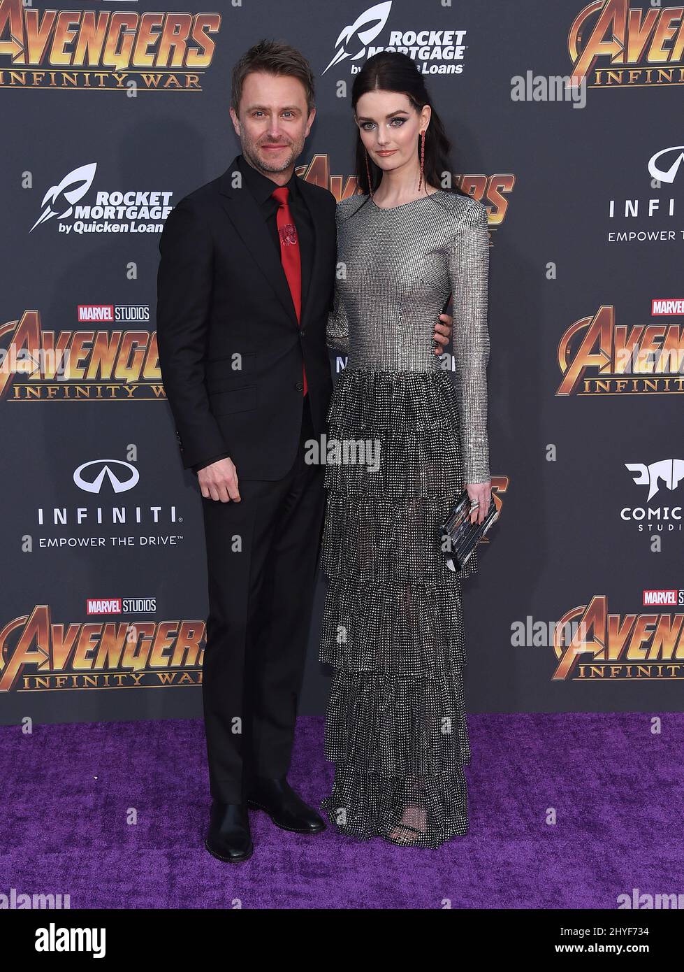 Chris hardwick lydia hearst attending world premiere avengers hi-res