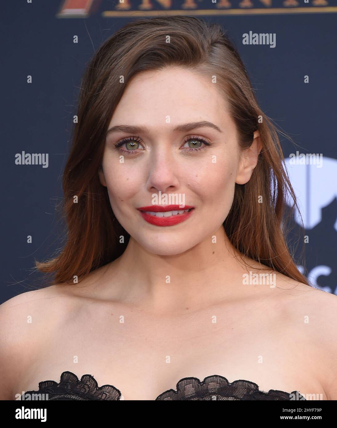 Elizabeth Olsen attending the world premiere of Avengers: Infinity War ...