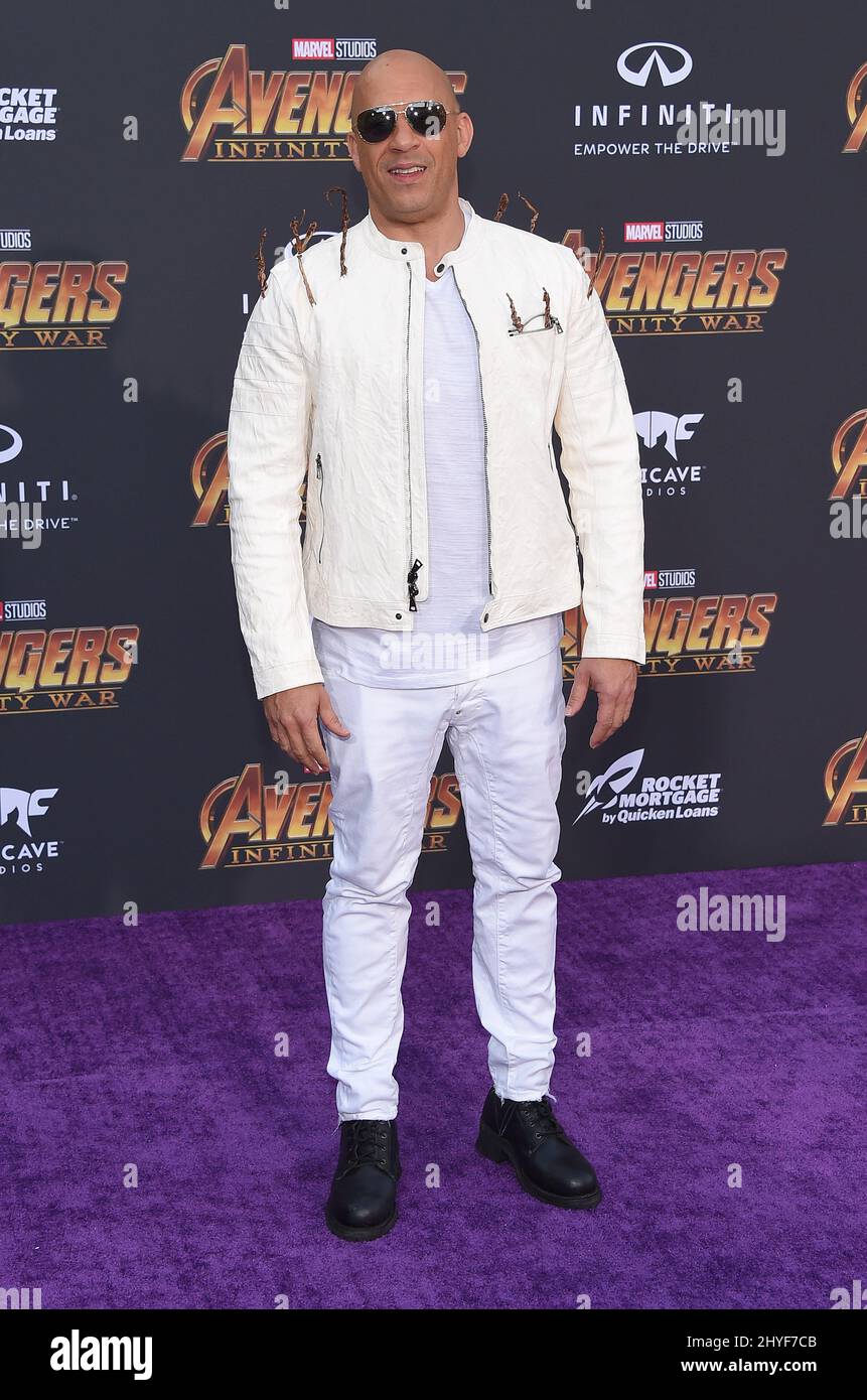 Vin Diesel attending the world premiere of Avengers: Infinity War, held ...