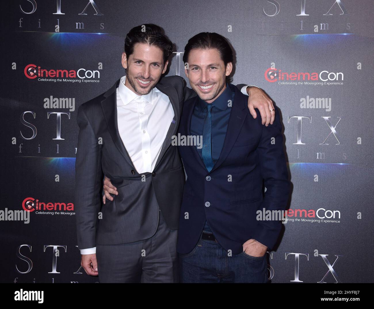 Aaron Kandell and Jordan Kandell attending STXfilms at CinemaCon 2018 in Las Vegas Stock Photo