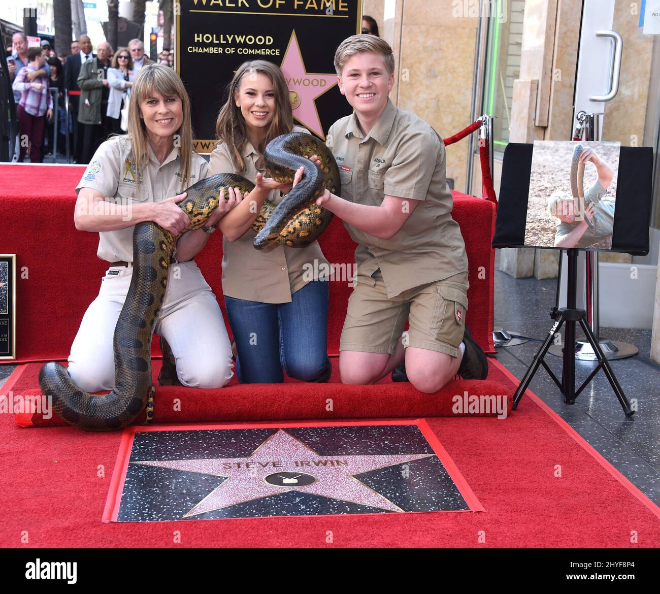 Bindi Irwin, Terri Irwin and Robert Irwin attend Steve Irwin's ...