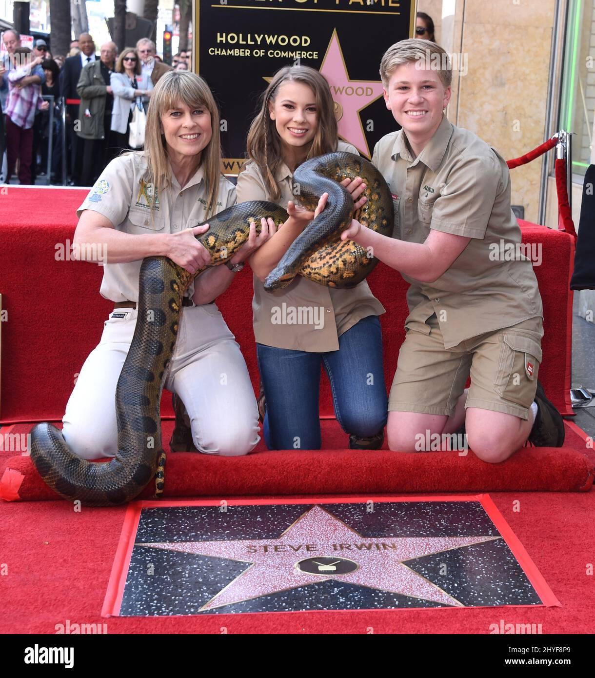 Bindi Irwin, Terri Irwin and Robert Irwin attend Steve Irwin's ...