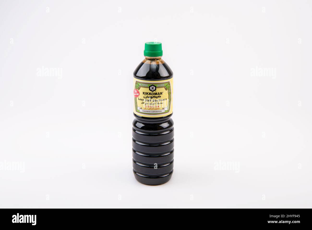 Kikkoman Soy Sauce 1Litre bottle on white background Stock Photo Alamy