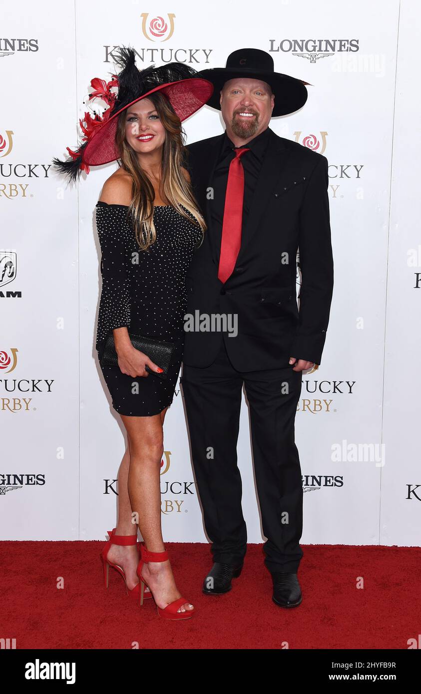 Eddie Montgomery and Jennifer Montgomery at the 144th Kentucky Derby held at Churchill Downs on May 5, 2018 in Louisville, KY. Stock Photo