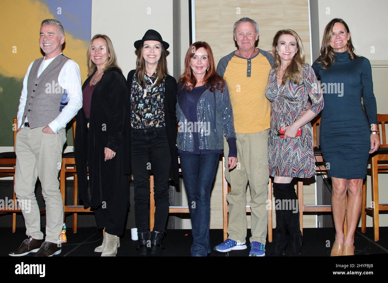 Ian Buchanan, Genie Francis, Finola Hughes, Jackie Zeman, Trista at the Legends of General Hospital fan event held at the Holiday Inn Boston Bunker Hill on May 6, 2018 in Boston, MA. Stock Photo
