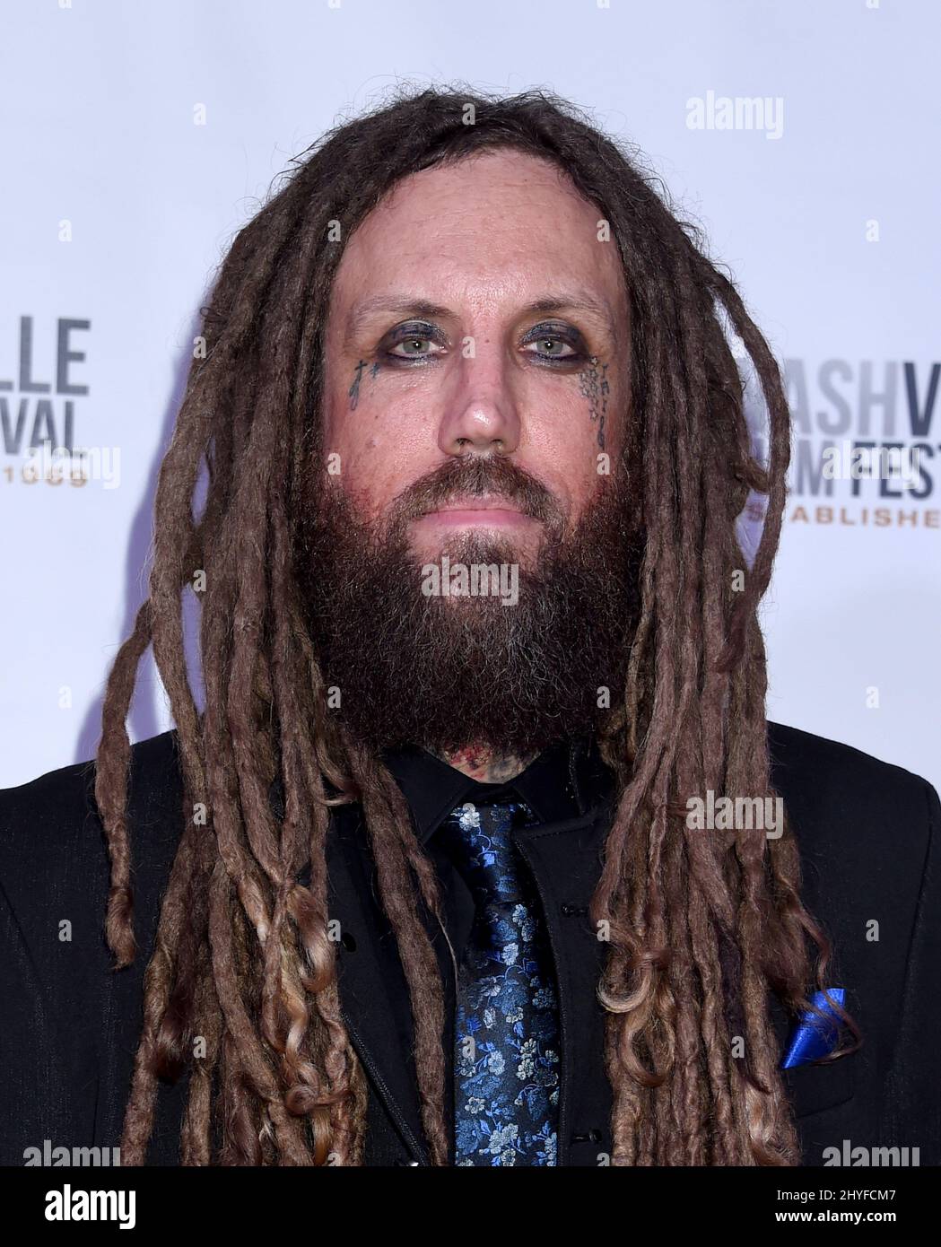 Brian Welch of the band Korn attend the screening of 'Loud Krazy Love' during the Nashville Film Festival held at the Regal 27 Hollywood Theatre on May 11, 2018 in Nashville, Tennessee Stock Photo