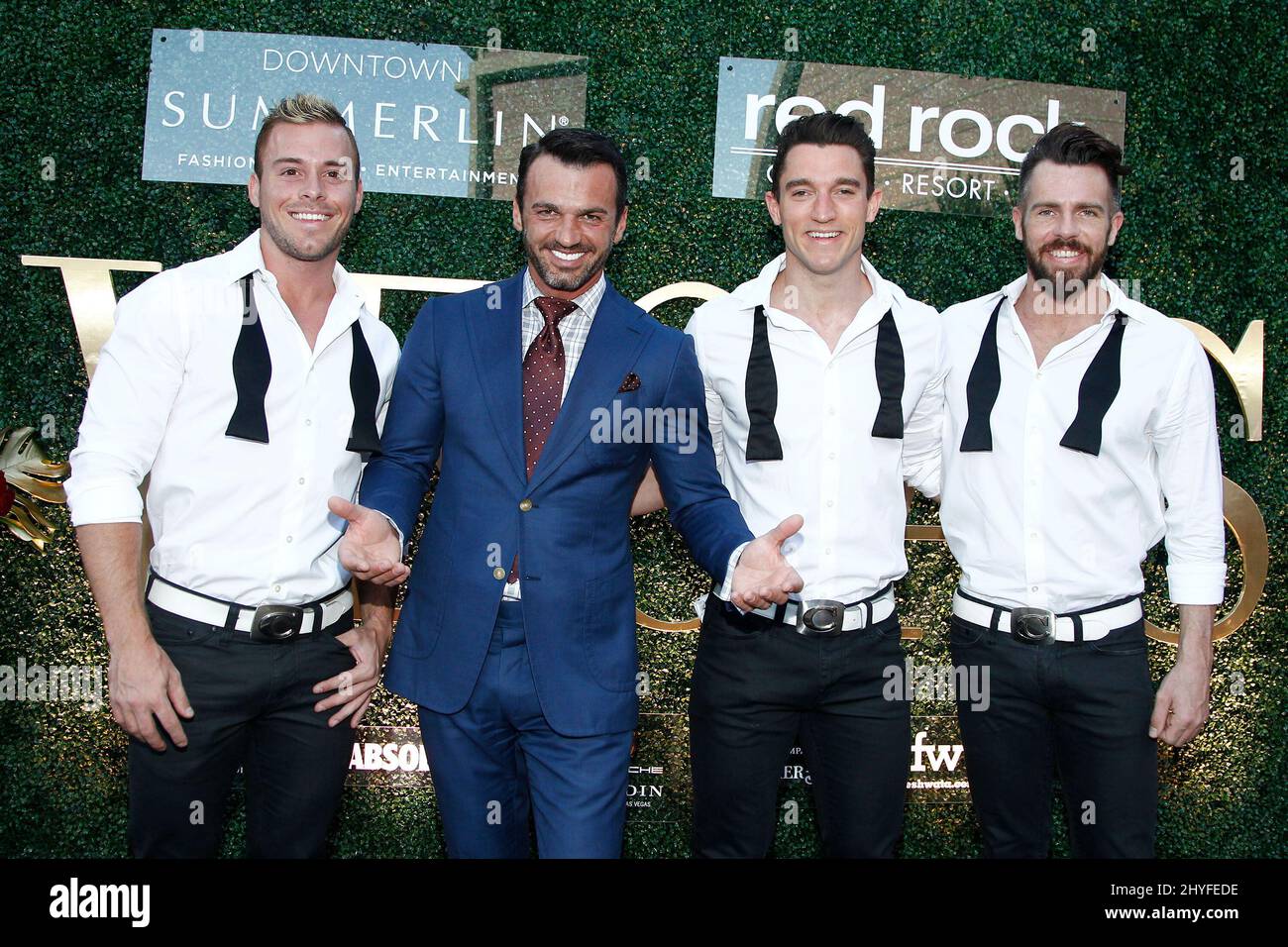 Ryan Worley, Tony Dovolani, Tyler Froehlich, Ryan Kelsey attending the VEGAS Magazine 15th Anniversary Celebration, held in Red Rock Casino, Resort & Spa on May 18, 2018. Stock Photo