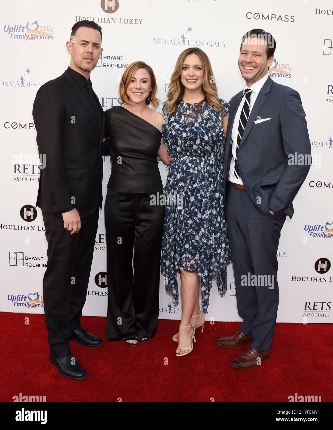 Colin Hanks, Samantha Bryant, Erica Hanson and Ike Barinholtz at the Uplift Family Services at Hollygrove's '7th Annual Norma Jean Gala' held at the Hollygrove Campus on May 19, 2018 in Hollywood, Ca. Stock Photo