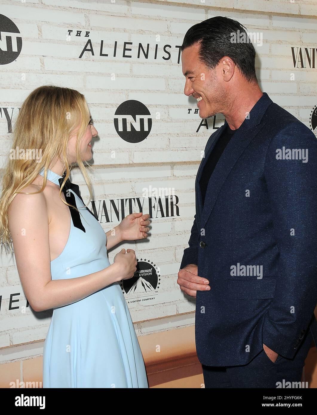Dakota Fanning and Luke Evans attending the NT's 'The Alienist' FYC event held at the Wallis Annenberg Center, CA on May 23, 2018. Stock Photo