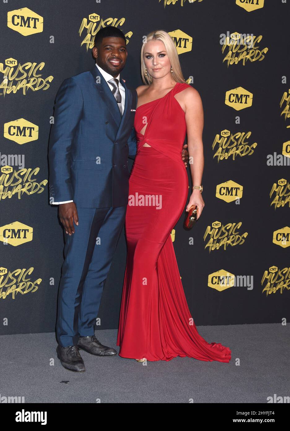 P.K. Subban and Lindsey Vonn at the 2018 CMT Music Awards held at(02)