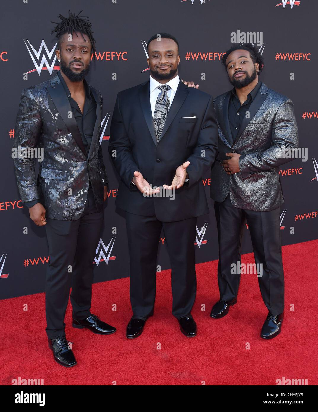 Xavier Woods, Big E and Kofi Kingston at the 'WWE' FYC Event event at TV Academy Saban Media Center on June 6, 2018 in North Hollywood, CA. Stock Photo