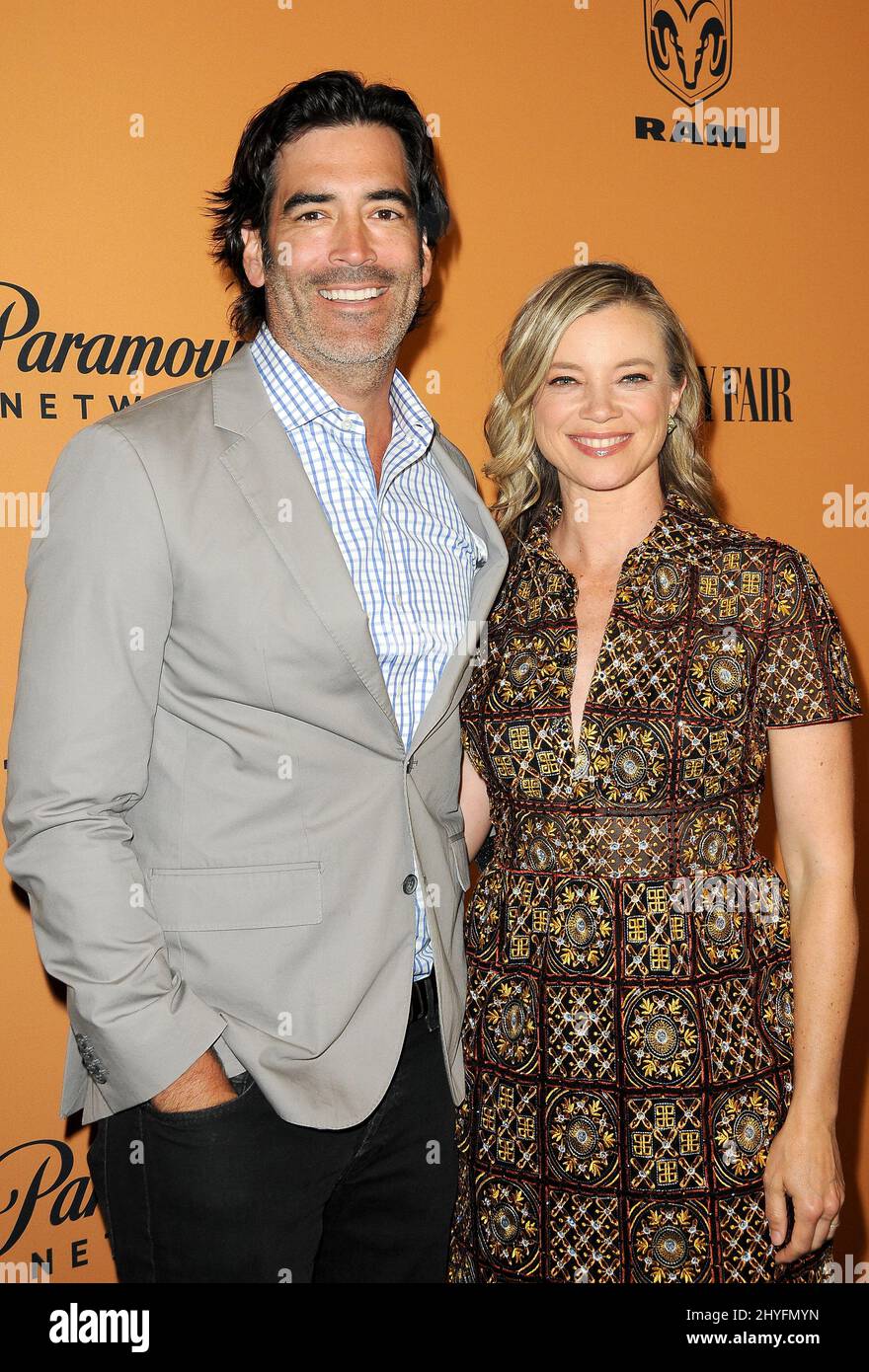 Carter Oosterhouse and Amy Smart at the world premiere of "Yellowstone" presented by Vanity Fair ...