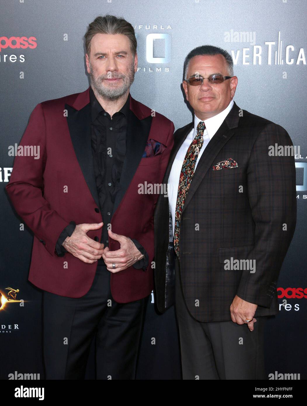 John Travolta & John A Gotti attending the Gotti Premiere held at the SVA Theater, New York on June 14, 2018. Stock Photo