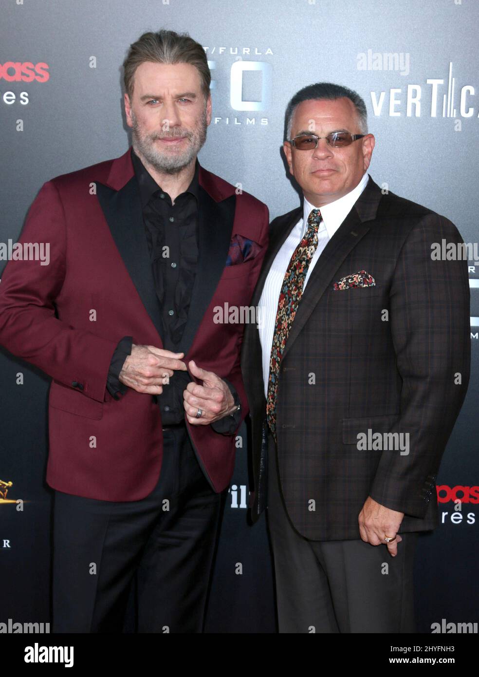 John Travolta & John A Gotti attending the Gotti Premiere held at the SVA Theater, New York on June 14, 2018. Stock Photo