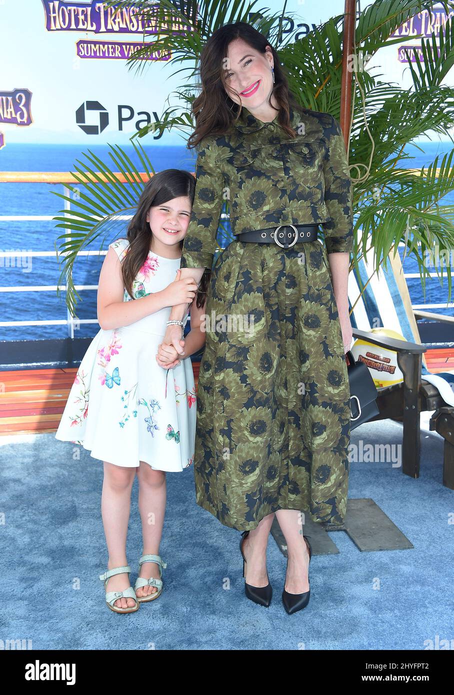 Kathryn Hahn and Mae Sandler arriving to the 'Hotel Transylvania 3: Summer Vacation' World Premiere at Regency Village Theatre on June 30, 2018 in Westwood, CA. Stock Photo