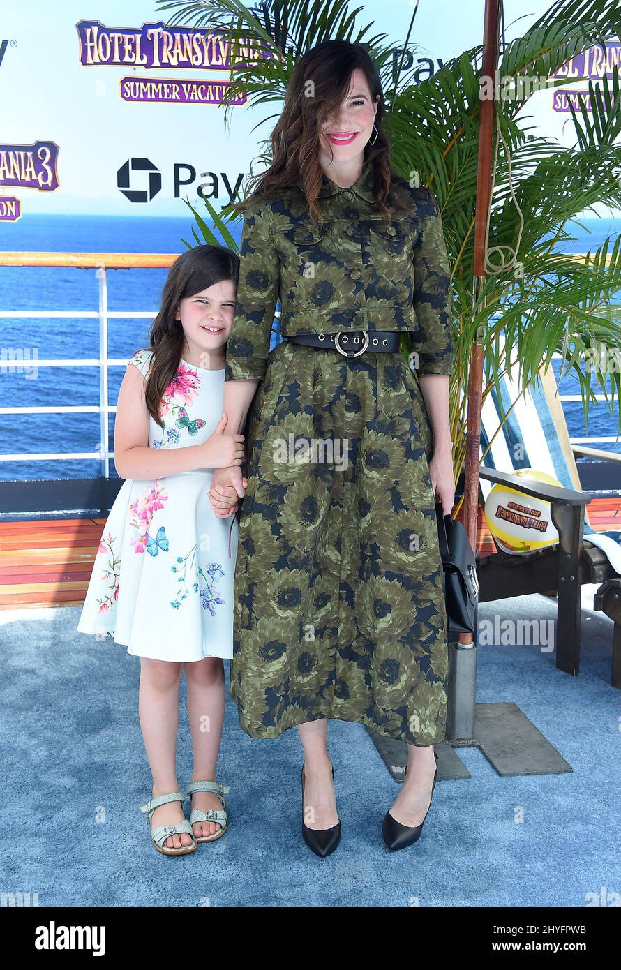 Kathryn Hahn and Mae Sandler arriving to the 'Hotel Transylvania 3: Summer Vacation' World Premiere at Regency Village Theatre on June 30, 2018 in Westwood, CA. Stock Photo