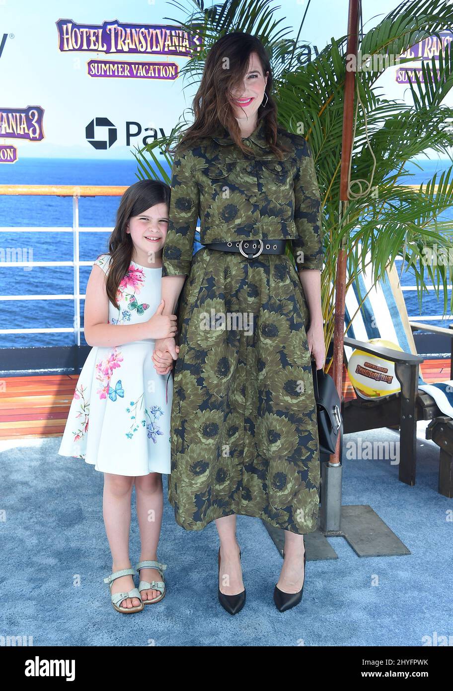 Kathryn Hahn and Mae Sandler arriving to the 'Hotel Transylvania 3: Summer Vacation' World Premiere at Regency Village Theatre on June 30, 2018 in Westwood, CA. Stock Photo