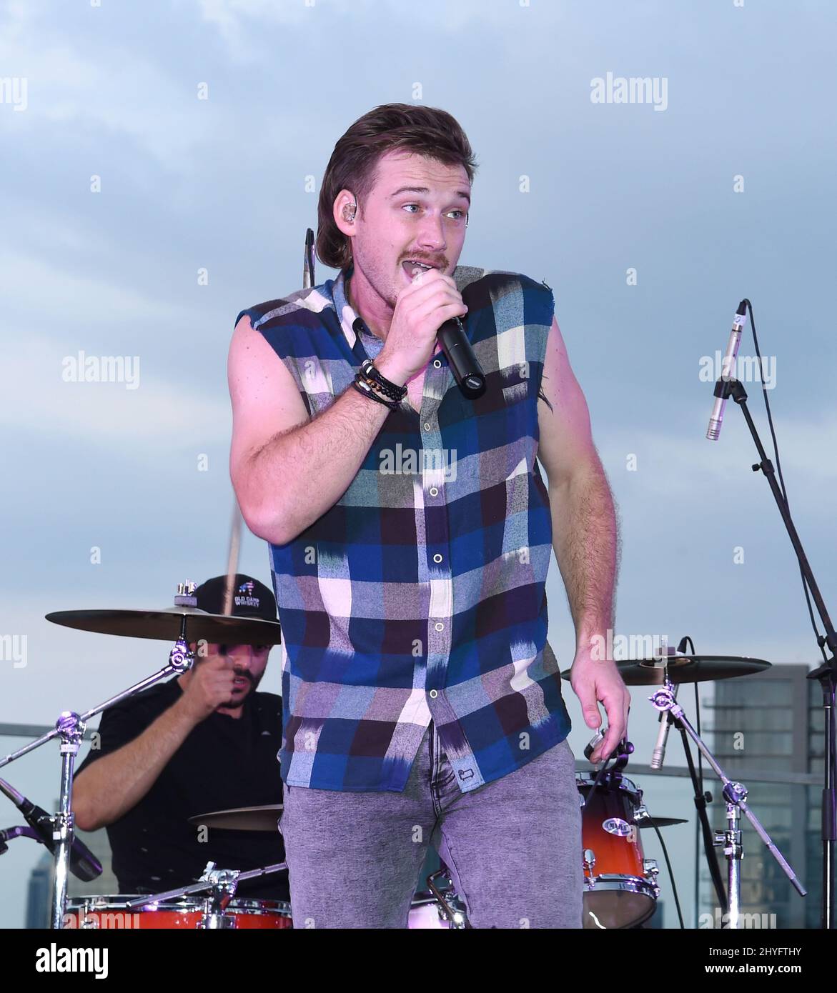 Wallen performing during the BMI Rooftop on the Row