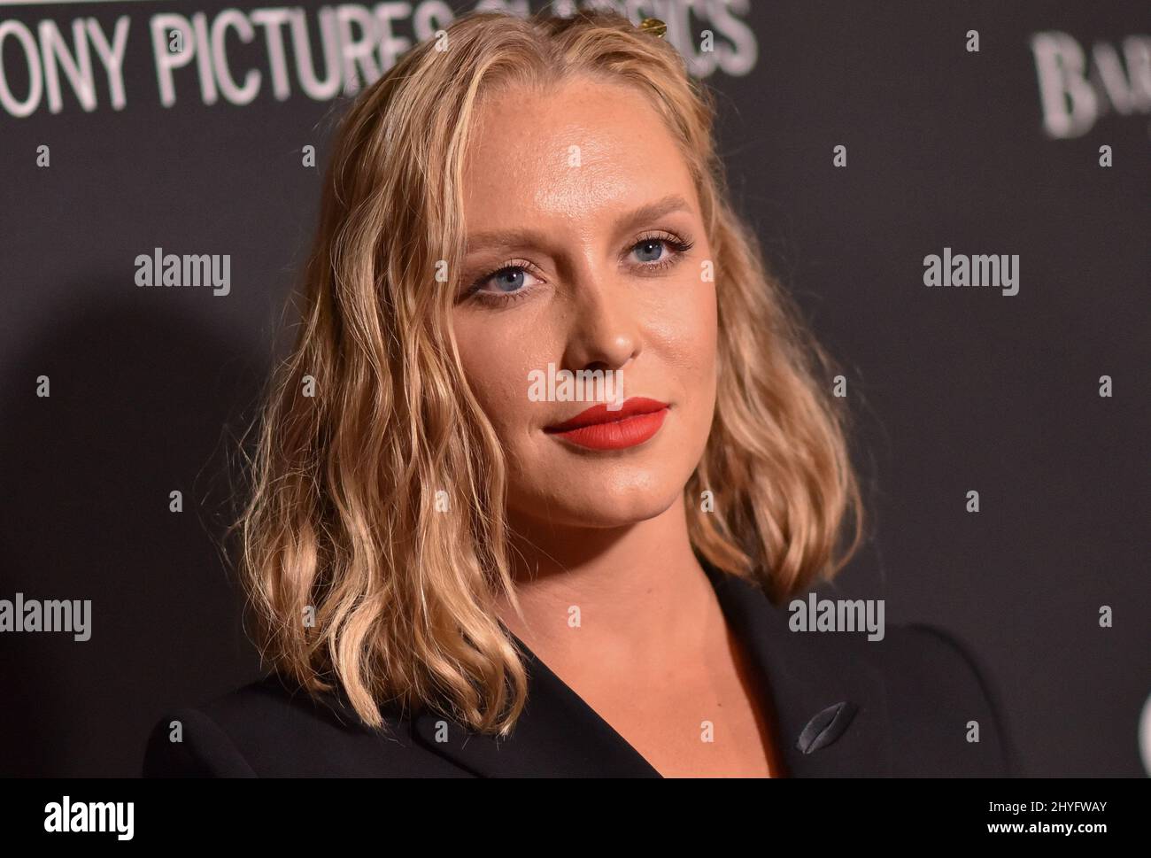 Annie Starke attending the Los Angeles premiere of The Wife Stock Photo