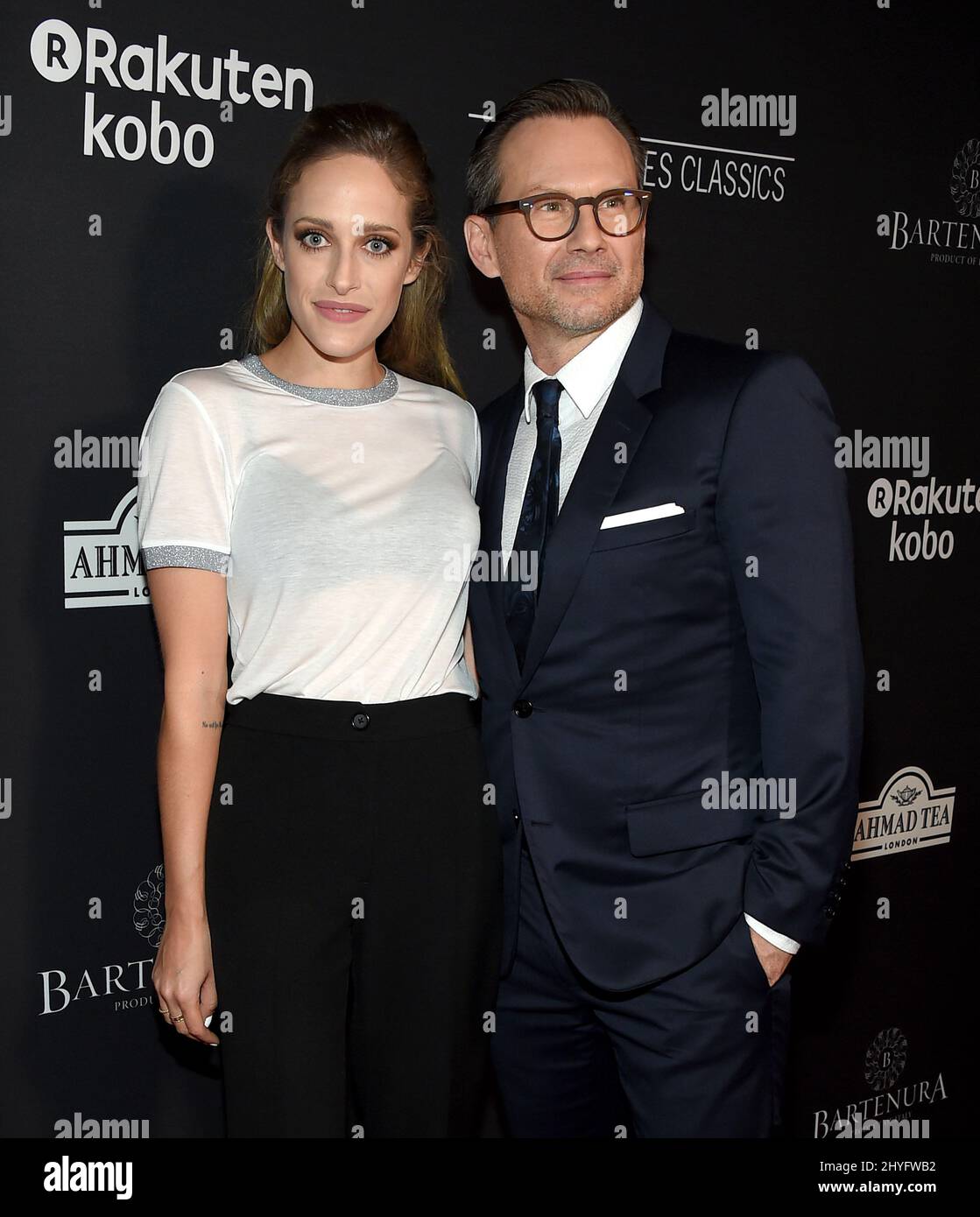 Carly Chaikin and Christian Slater attending the Los Angeles premiere of The Wife Stock Photo